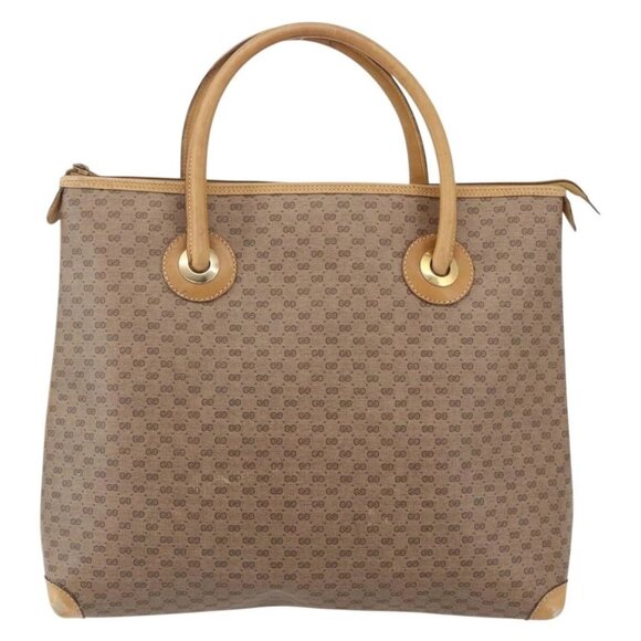 GUCCI Micro GG Supreme Hand Bag PVC Beige Gold 02 39 4947 Auth ep11737 - Picture 2 of 16